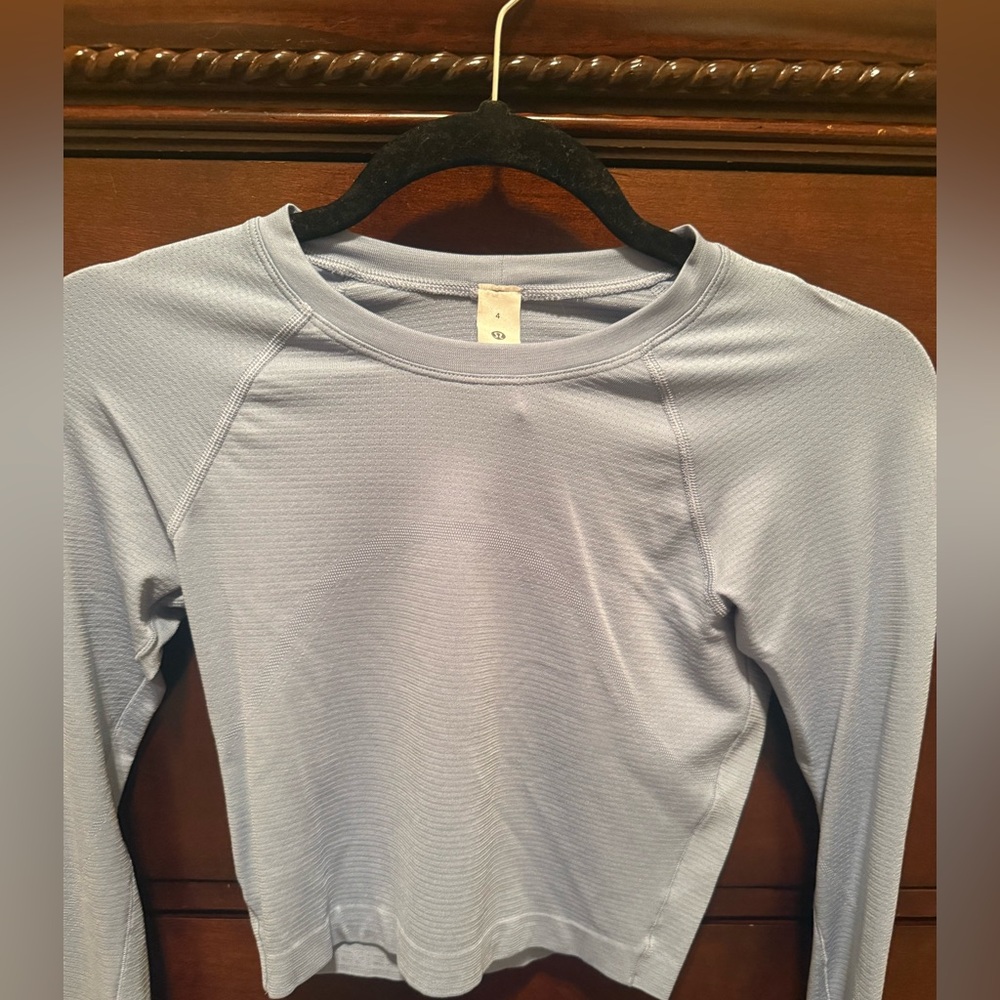 Lululemon Swiftly Tech Light Blue Long Sleeve Top